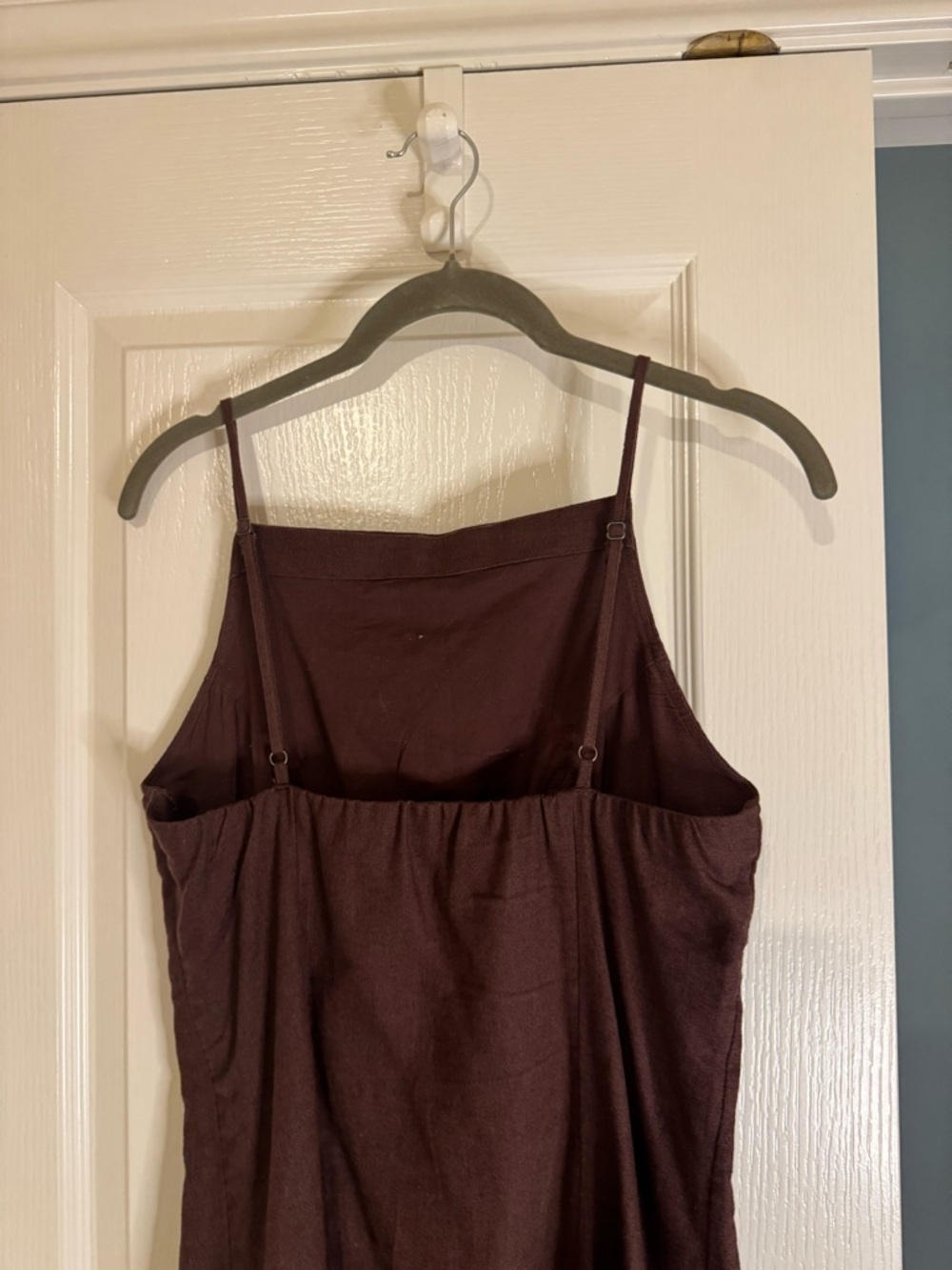 Abercrombie Linen-Blend Boatneck Low Back Mini Dress Size Small Tall - Picture 3 of 9